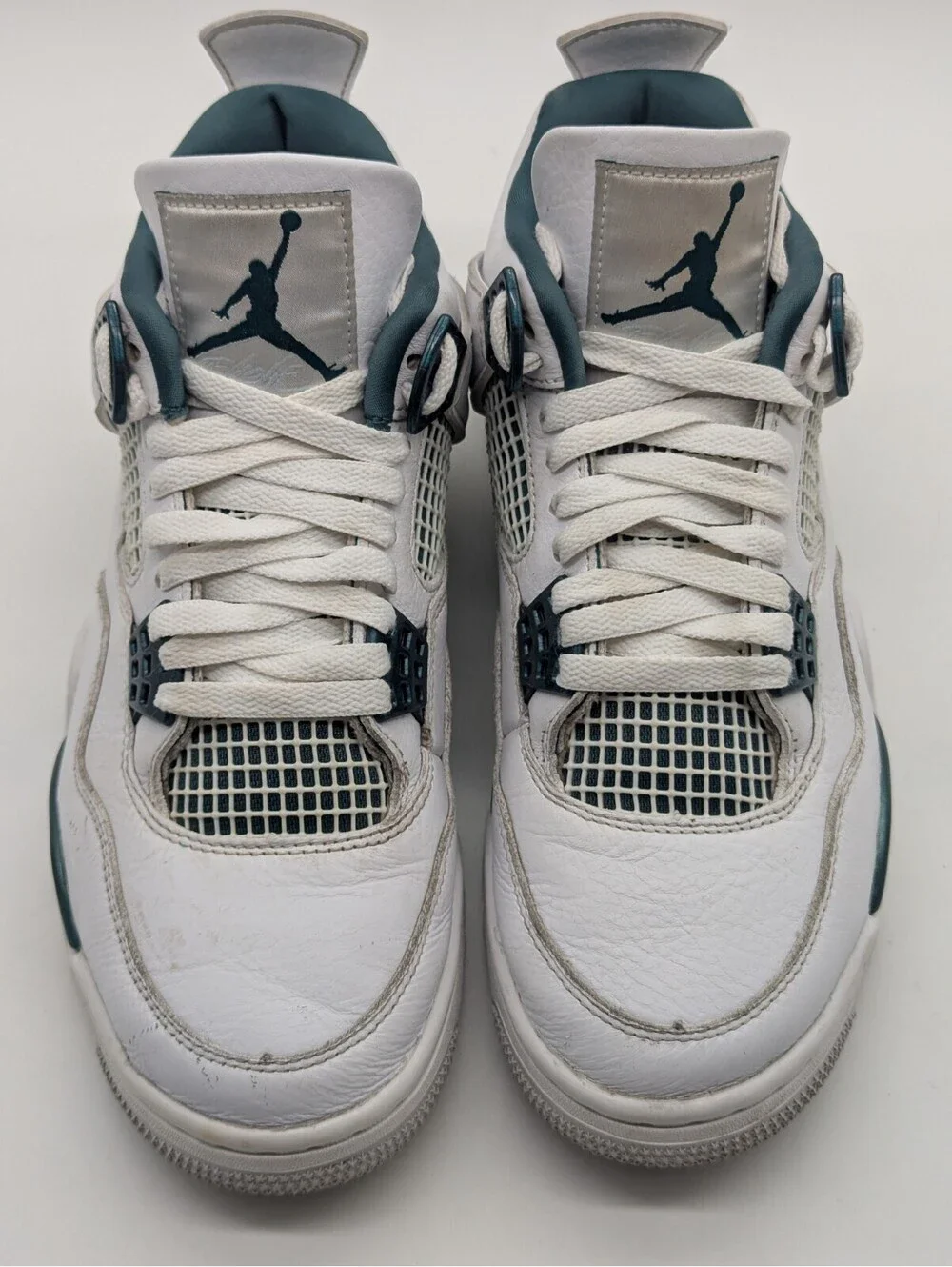Jordan 4 Retro Oxidized Green White Leather Mens Size 8 / Womens 9.5 FQ8138-103